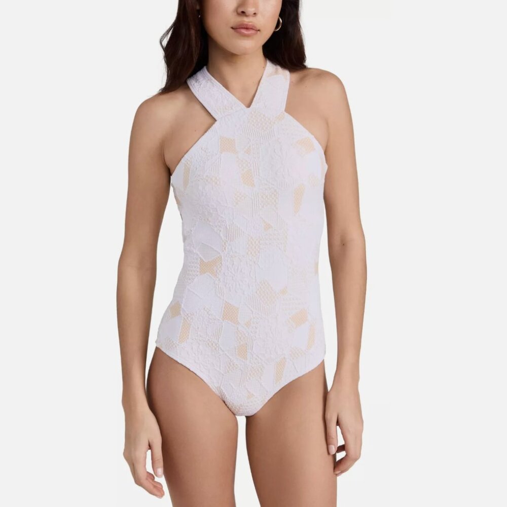 Shoshanna Textured Floral One Piece Swimsuit